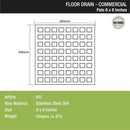 Palo Commercial 304-Grade Floor Drain (8 x 8 Inches) - LIPKA-2