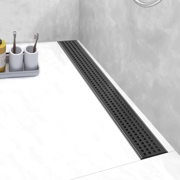 Palo Shower Drain Channel - Black (32 x 3 Inches) - LIPKA - Lipka Home