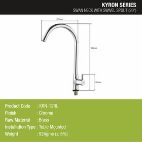 Kyron Swan Neck Brass Faucet with Round Swivel Spout (20 Inches) - LIPKA - Lipka Home