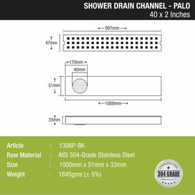 Palo Shower Drain Channel - Black (40 x 2 Inches) - LIPKA - Lipka Home