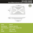 Green Exclusive Square Floor Drain (6 x 6 Inches) with Hole - LIPKA - Lipka Home