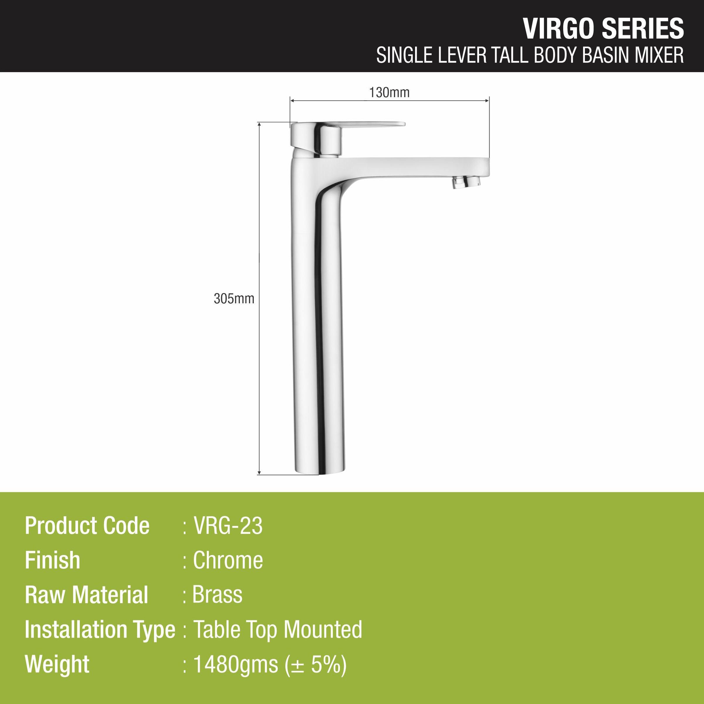 Virgo Single Lever Tall Body Basin Mixer Faucet - LIPKA - Lipka Home