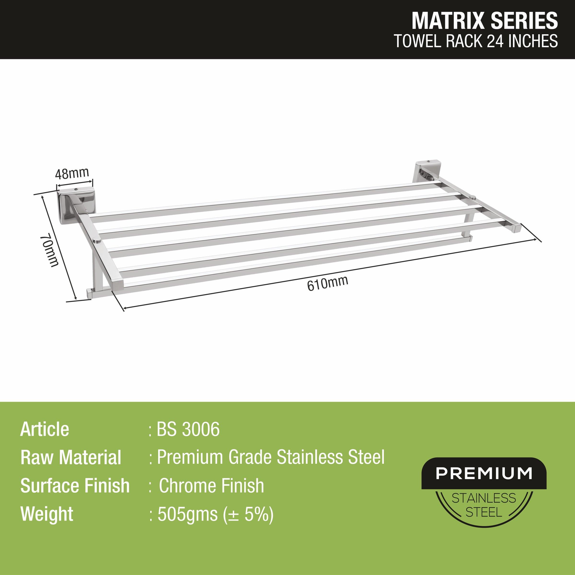 Matrix Towel Rack (24 Inches) size and dimension