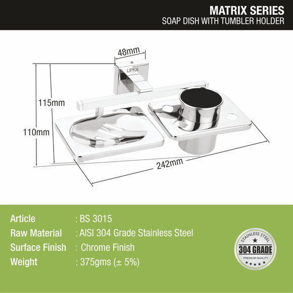 Matrix Soap Dish with Tumbler Holder - LIPKA