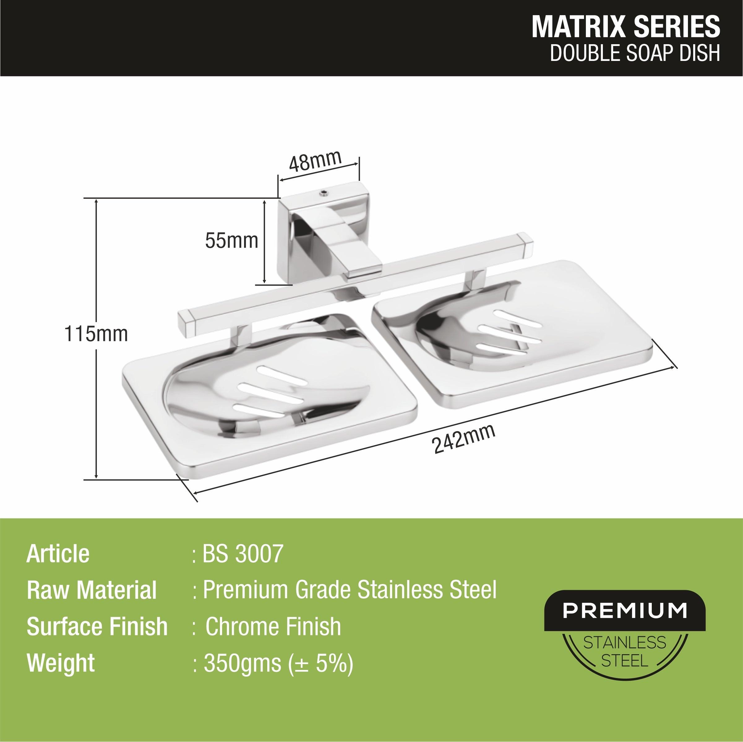 Matrix Double Soap Dish size and dimension