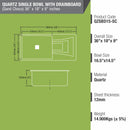 Sand Choco Quartz Single Bowl with Drainboard Kitchen Sink (36 x 18 x 9 Inches) - LIPKA - Lipka Home