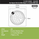 Eon Square Flat Cut Floor Drain with Hinge and Hole (5 x 5 Inches) - LIPKA - Lipka Home