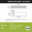 Palo Shower Drain Channel -Black (18 x 3 Inches) - LIPKA - Lipka Home