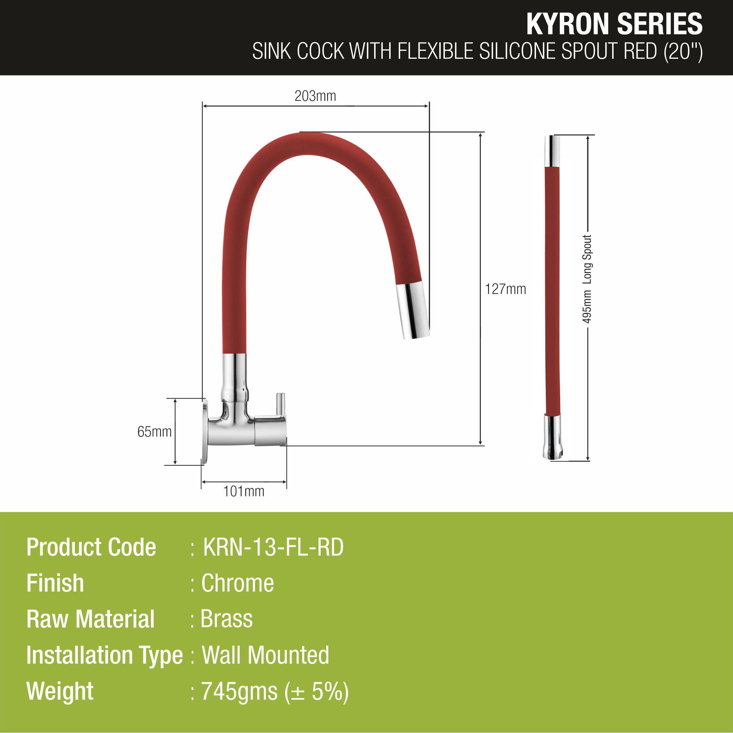 Kyron Sink Tap Brass Faucet with Flexible Silicone Spout (Red) - LIPKA - Lipka Home