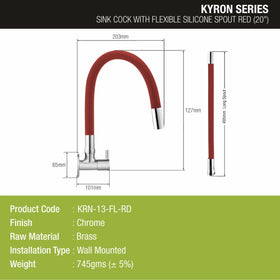 Kyron Sink Tap Brass Faucet with Flexible Silicone Spout (Red) - LIPKA - Lipka Home