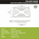 Green Exclusive Square Flat Cut Floor Drain (5 x 5 Inches) - LIPKA - Lipka Home