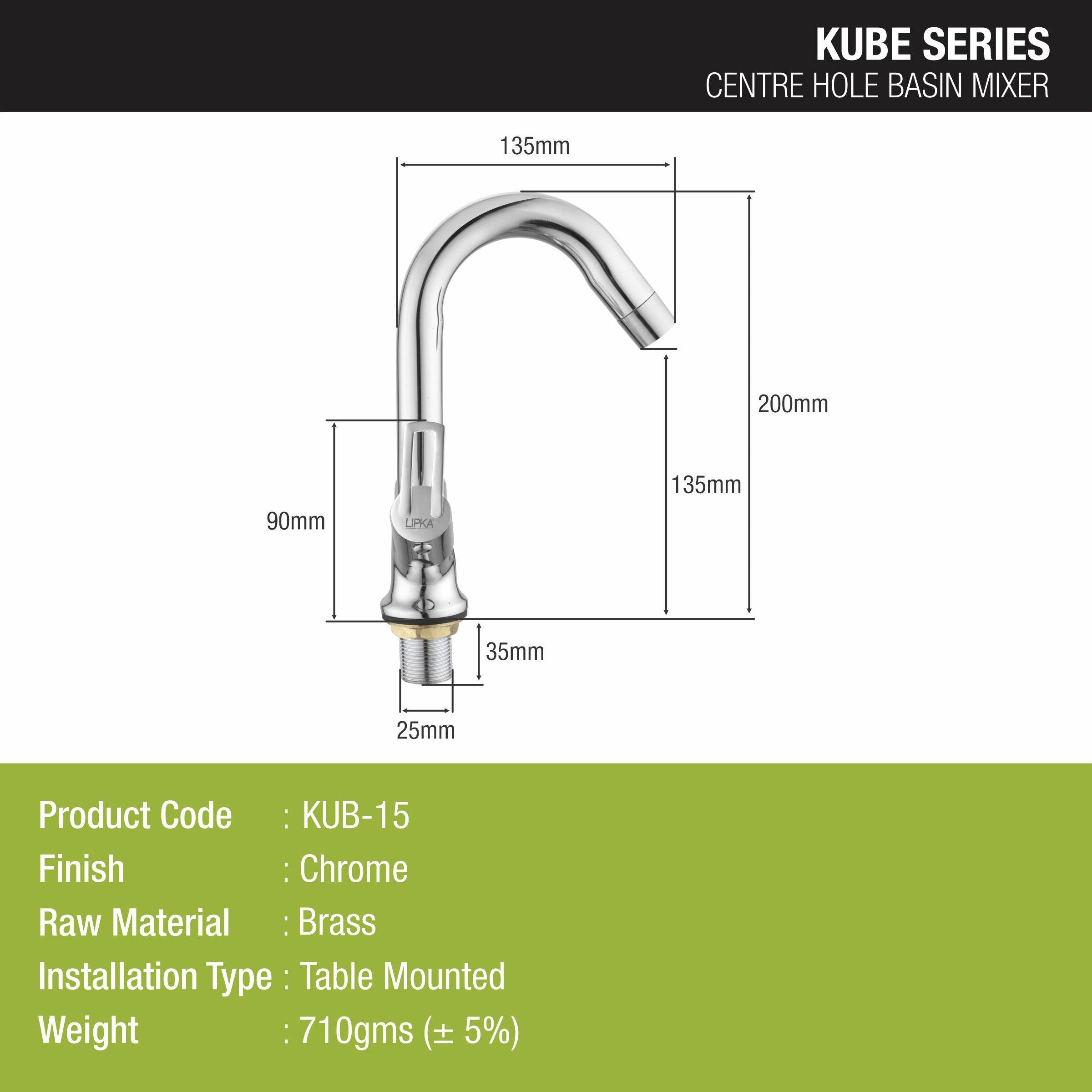 Kube Centre Hole Basin Mixer Brass Faucet with Swivel Spout - LIPKA - Lipka Home
