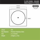 Saturn Square Floor Drain (5 x 5 Inches) - LIPKA - Lipka Home