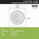 Eon Square Flat Cut Floor Drain with Classic Jali (5 x 5 Inches) - LIPKA - Lipka Home