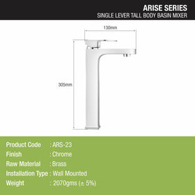 Arise Single Lever Tall Body Basin Mixer Faucet - LIPKA - Lipka Home