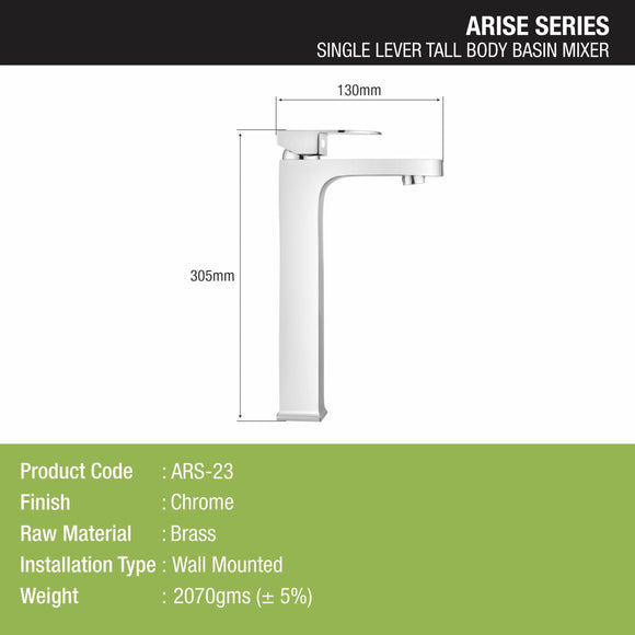 Arise Single Lever Tall Body Basin Mixer Faucet - LIPKA - Lipka Home
