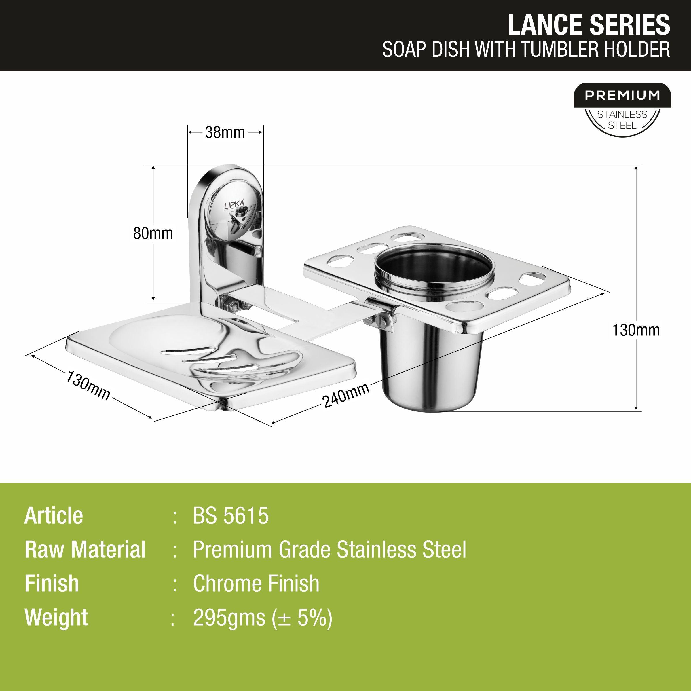 Lance Soap Dish with Tumbler Holder sizes and dimensions