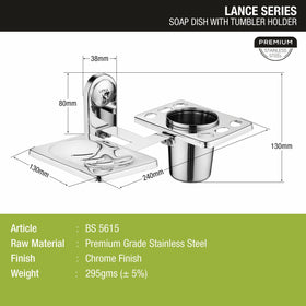 Lance Soap Dish with Tumbler Holder - LIPKA - Lipka Home