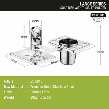 Lance Soap Dish with Tumbler Holder - LIPKA - Lipka Home