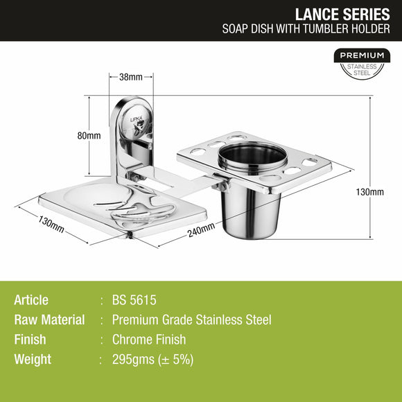 Lance Soap Dish with Tumbler Holder - LIPKA - Lipka Home