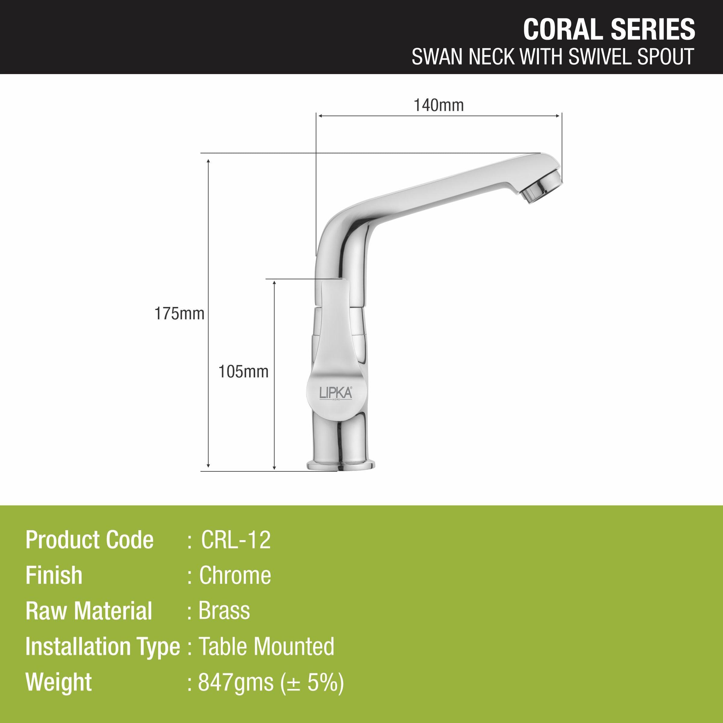 Coral Swan Neck with Swivel Spout Faucet - LIPKA - Lipka Home