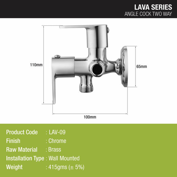 Lava Two Way Angle Valve Brass Faucet (Double Handle) - LIPKA - Lipka Home