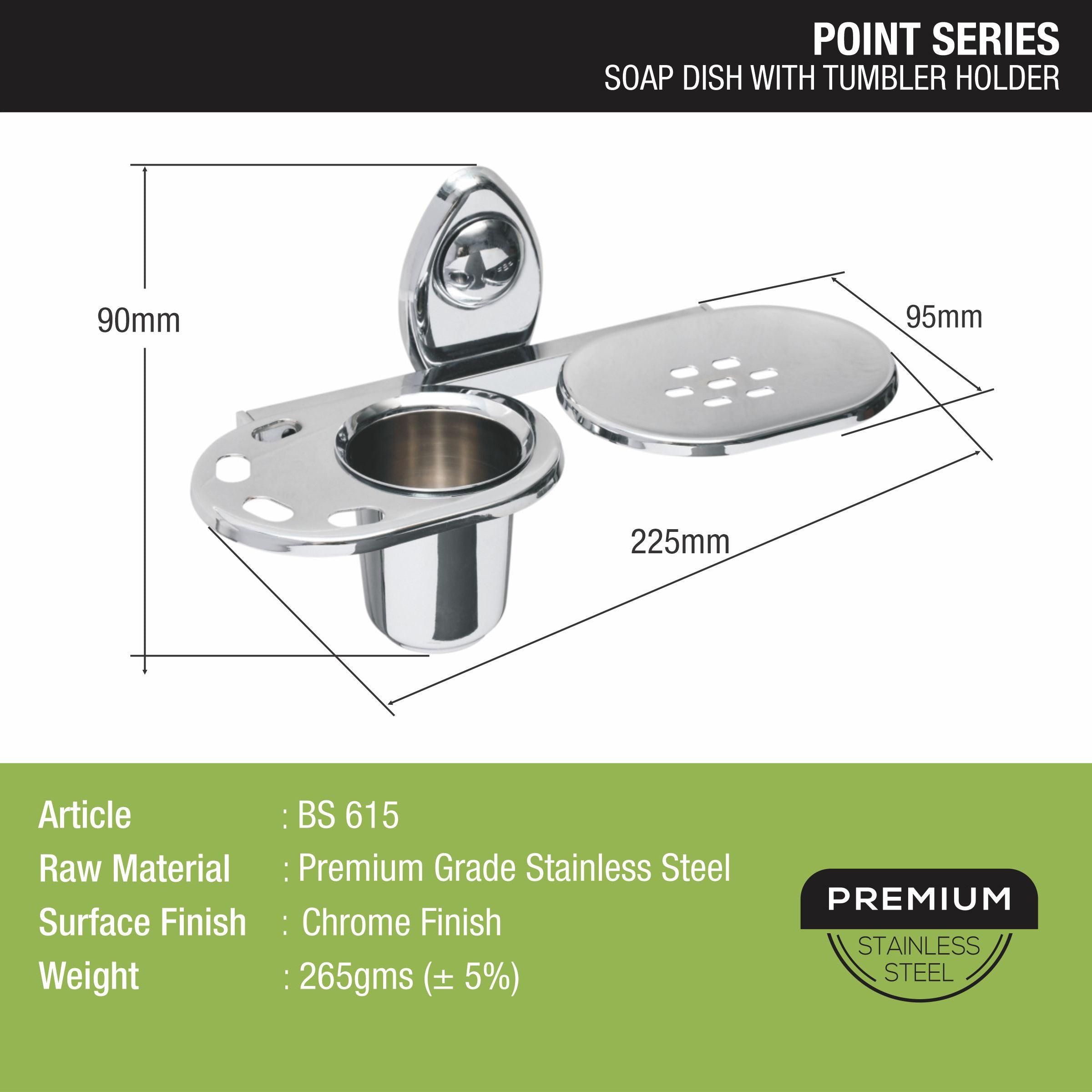 Point Soap Dish with Tumbler Holder size and dimension