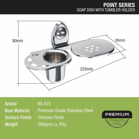 Point Soap Dish with Tumbler Holder - LIPKA - Lipka Home