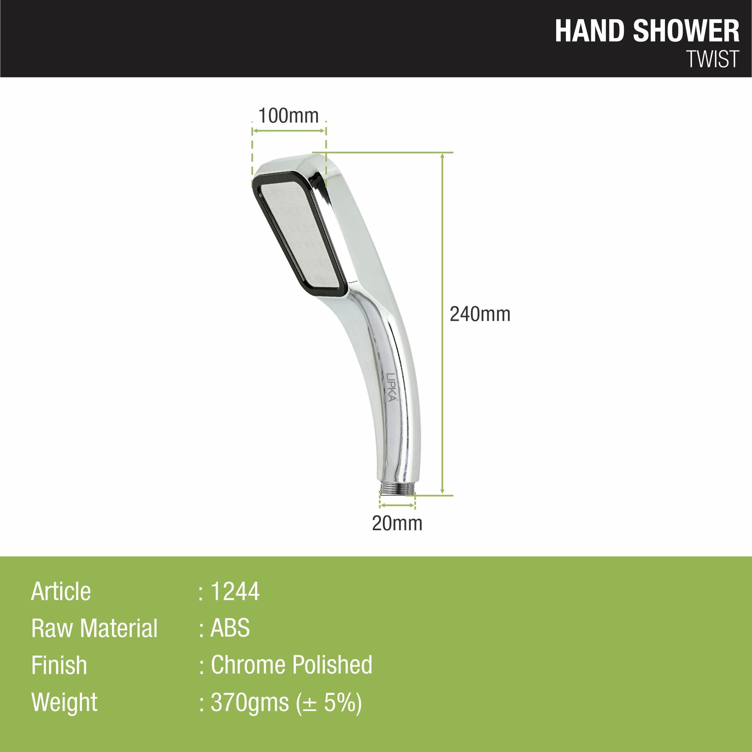 Twist Hand Shower with Holder & 304-Grade Flexible Shower Tube - LIPKA - Lipka Home