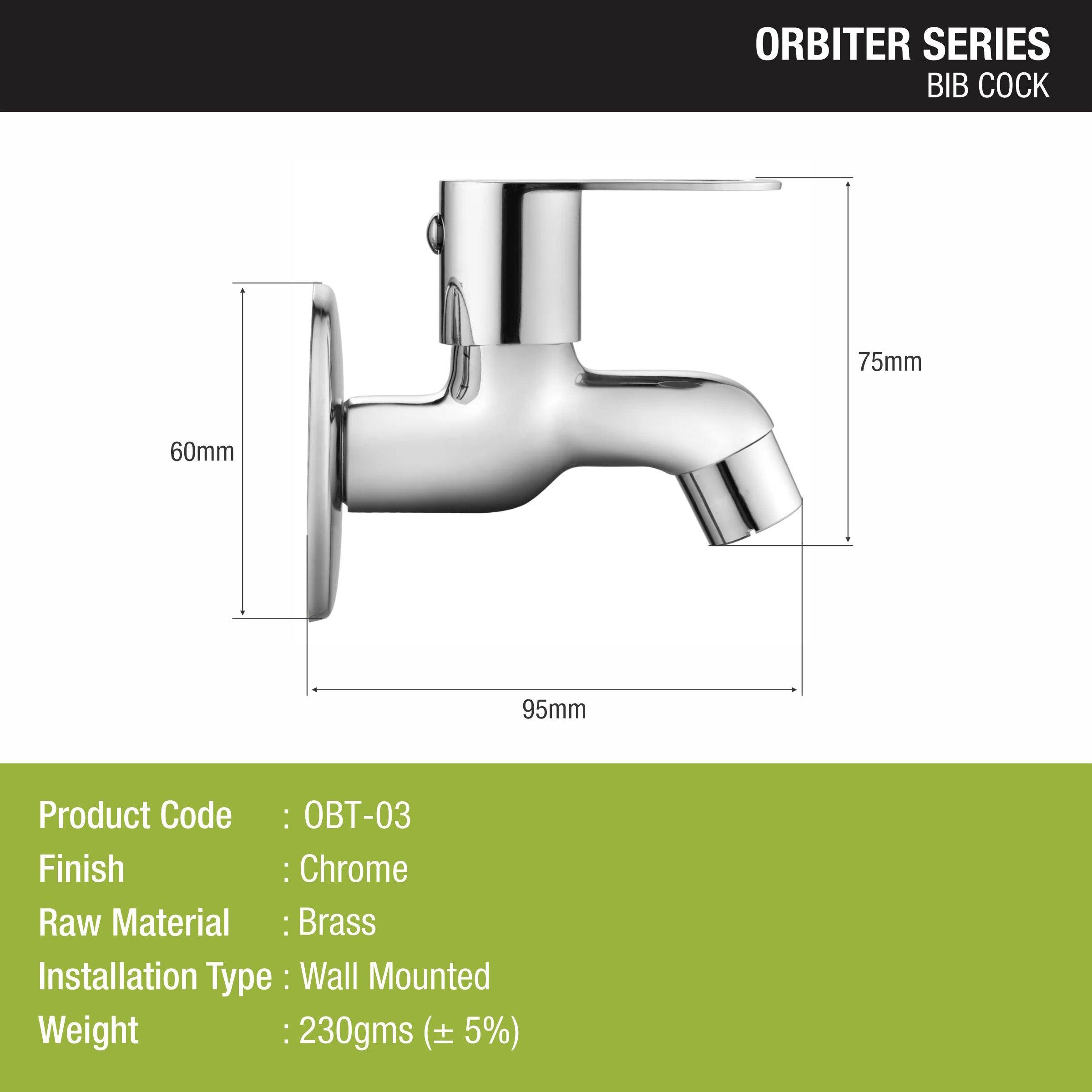 Orbiter Bib Tap Brass Faucet size and dimention