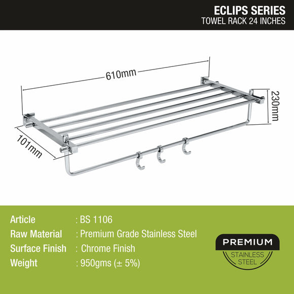 Eclipse Towel Rack (24 Inches) - LIPKA - Lipka Home
