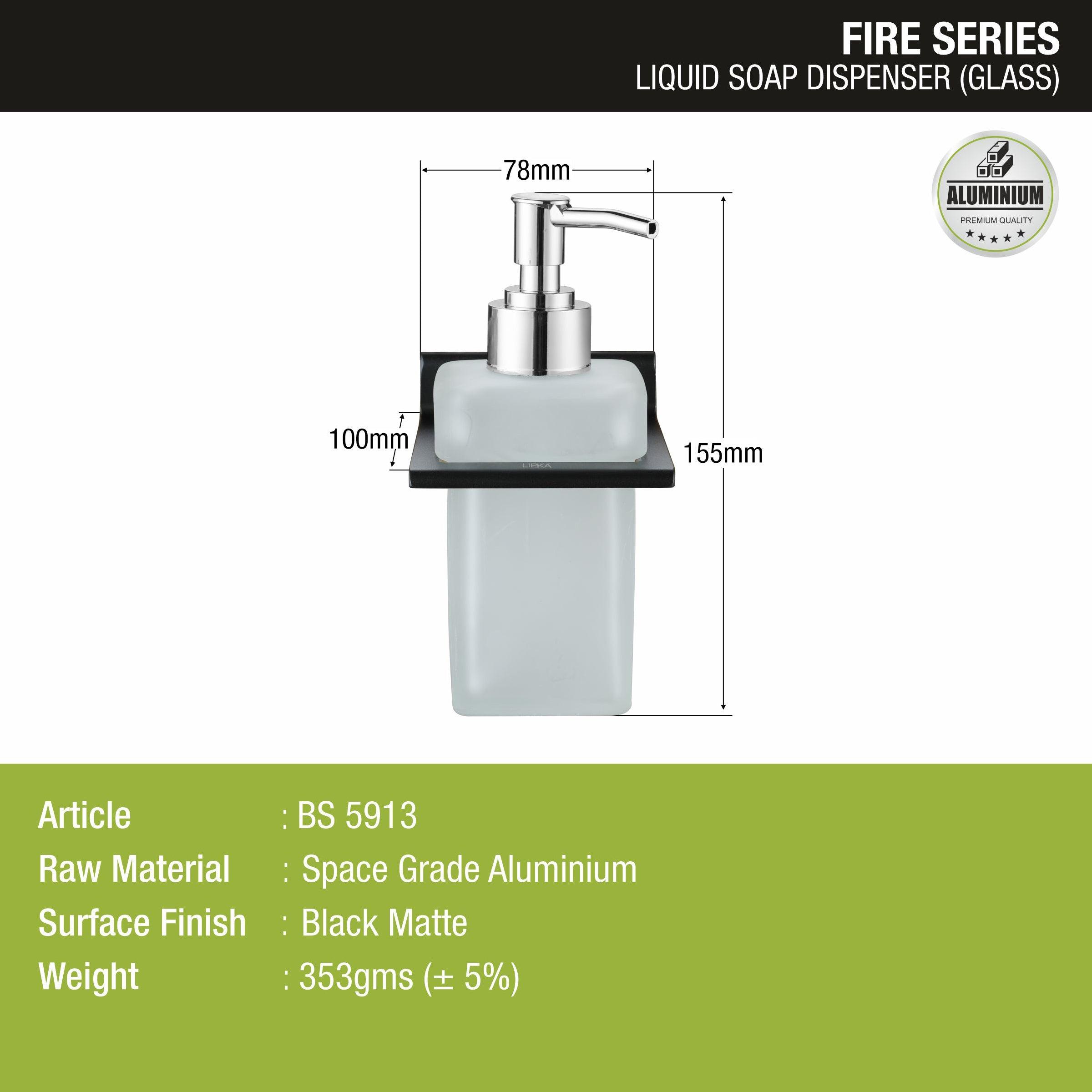 Fire Liquid Soap Dispenser (Space Aluminium) size and measurement