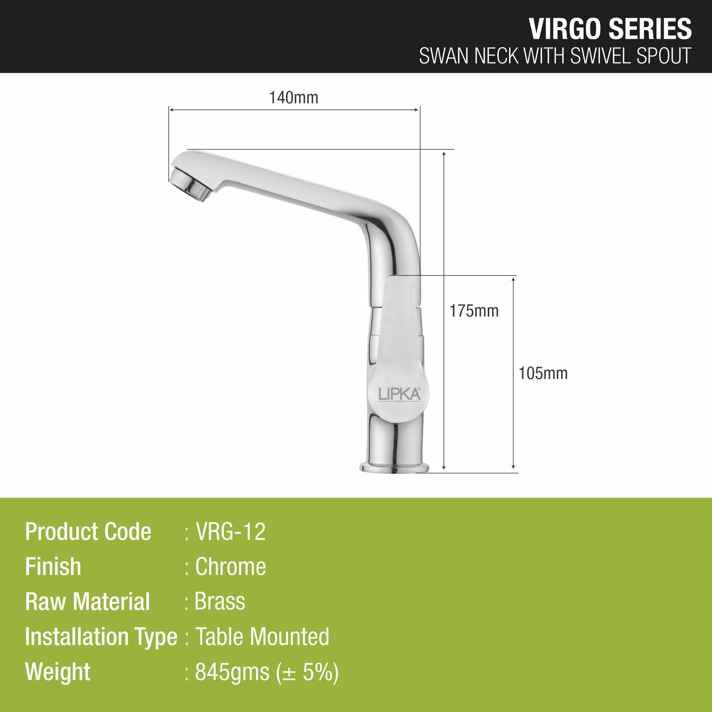 Virgo Swan Neck with Swivel Spout Faucet - LIPKA - Lipka Home