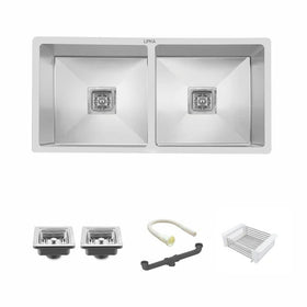 Handmade Double Bowl Kitchen Sink (37 x 18 x 10 Inches) - LIPKA - Lipka Home