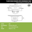 Full Moon Square Floor Drain (6 x 6 Inches) with Hole and Cockroach Trap - LIPKA - Lipka Home
