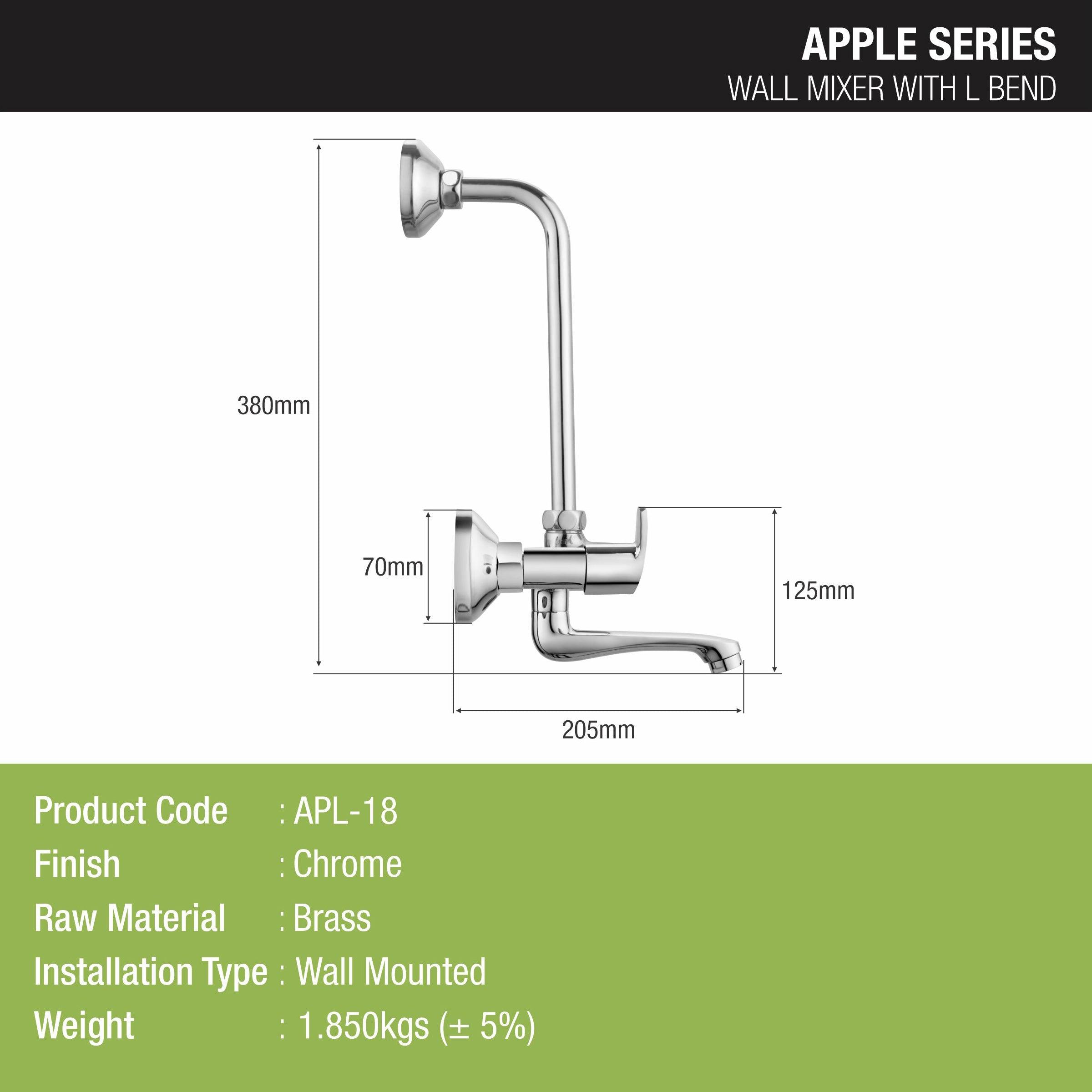 Apple Wall Mixer Brass Faucet with L Bend - LIPKA - Lipka Home