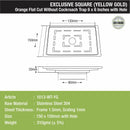 Orange Exclusive Square Flat Cut Floor Drain in Yellow Gold PVD Coating (6 x 6 Inches) with Hole - LIPKA - Lipka Home