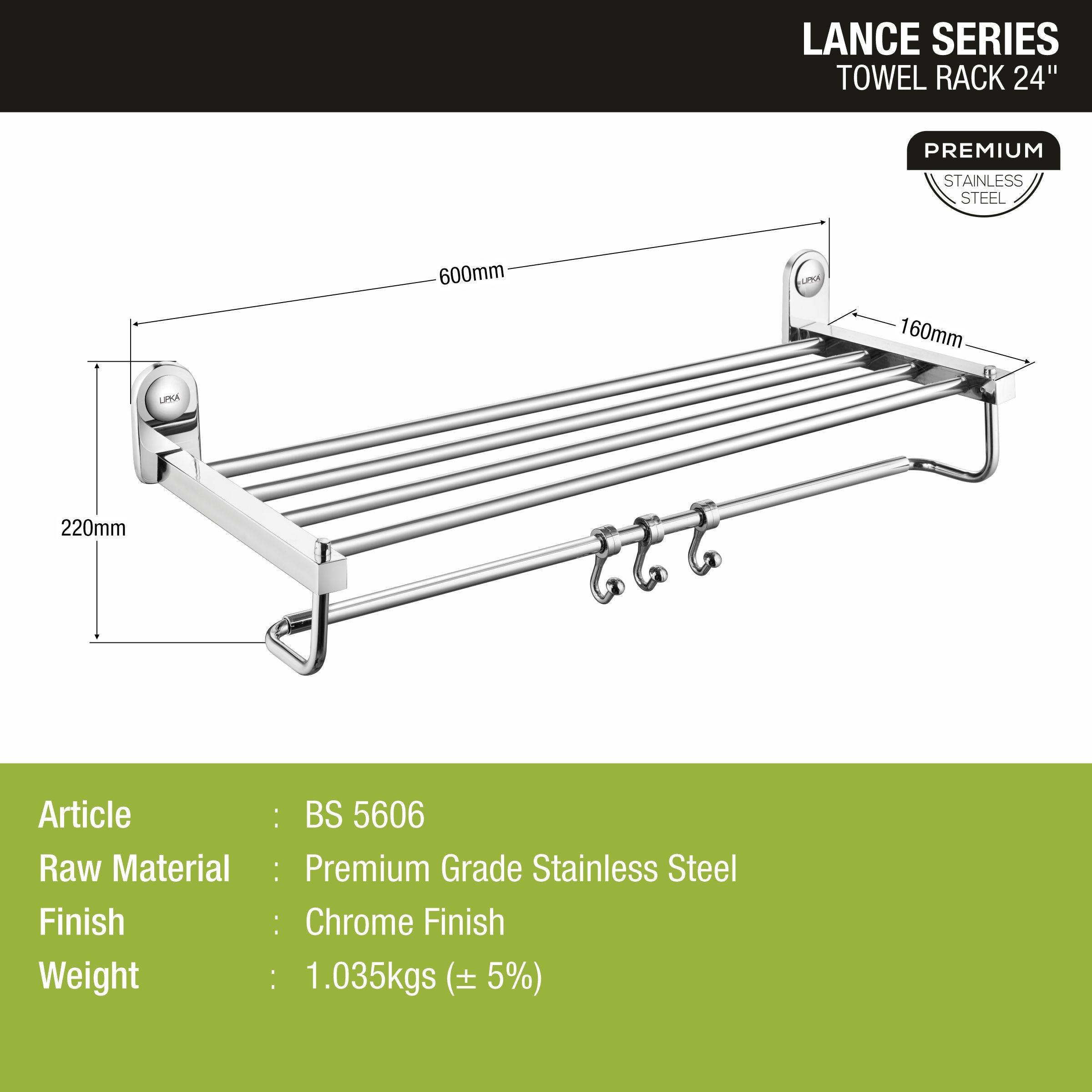 Lance Towel Rack (24 Inches) sizes and dimensions