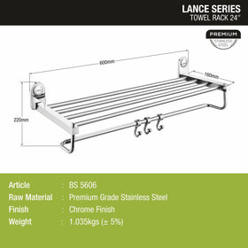 Lance Towel Rack (24 Inches) - LIPKA - Lipka Home