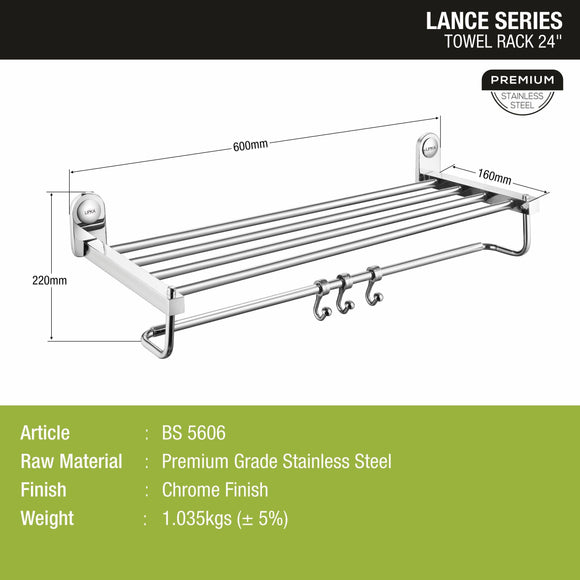 Lance Towel Rack (24 Inches) - LIPKA - Lipka Home