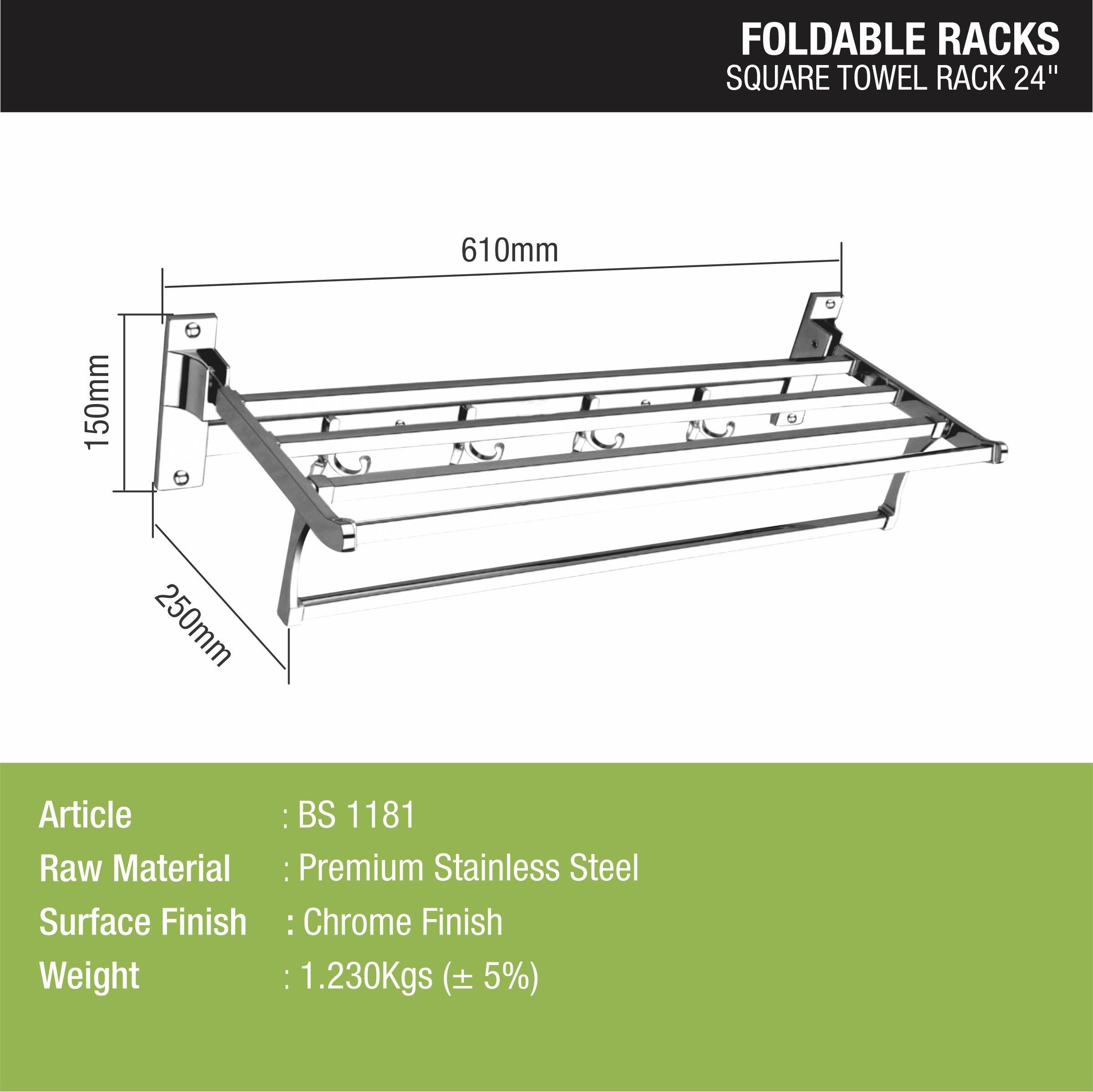 Square Foldable Rack (24 Inches) - LIPKA - Lipka Home