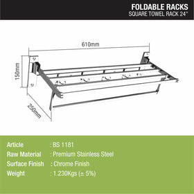 Square Foldable Rack (24 Inches) - LIPKA - Lipka Home