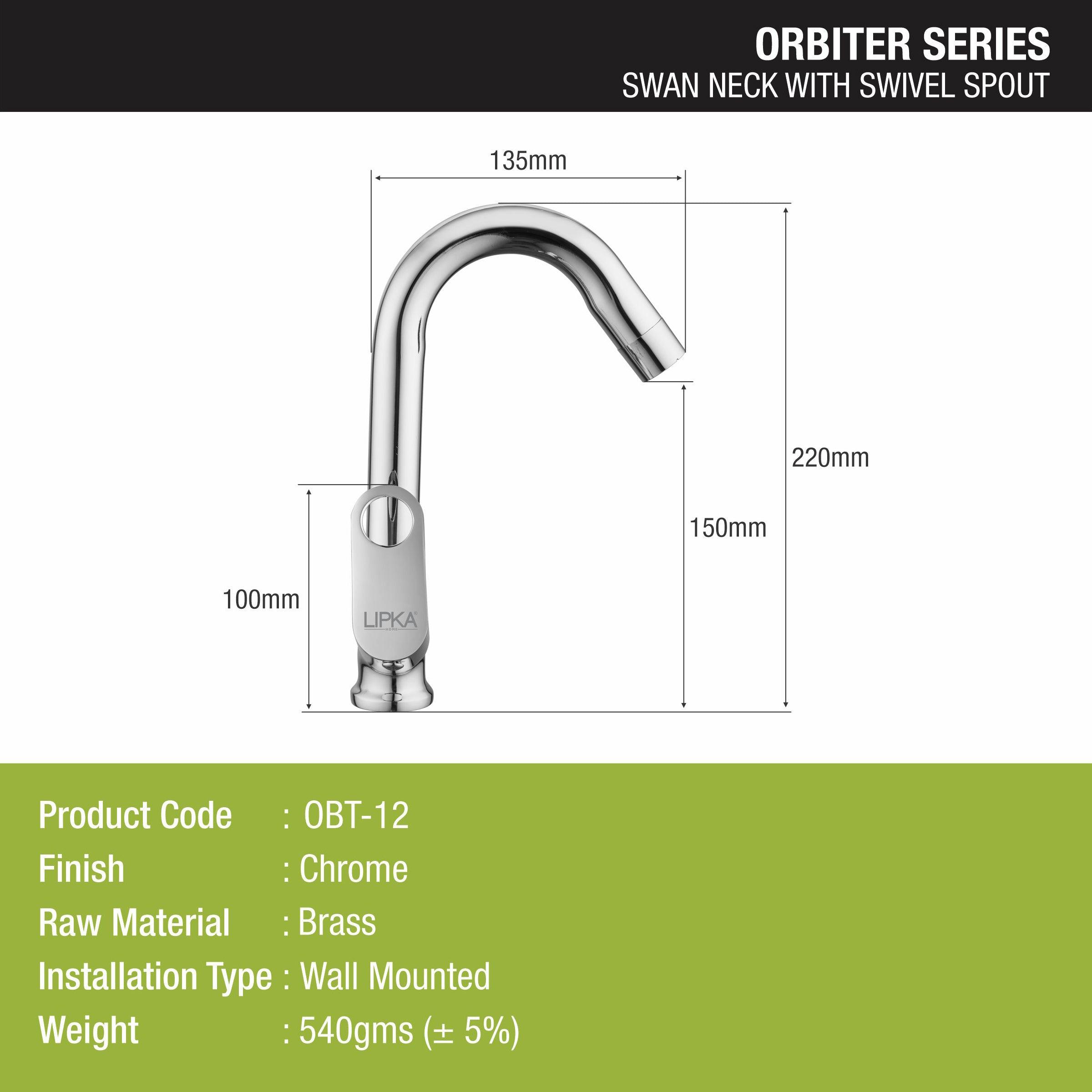 Orbiter Swan Neck Brass Faucet with Swivel Spout - LIPKA - Lipka Home