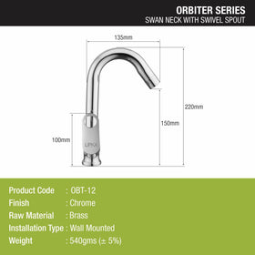 Orbiter Swan Neck Brass Faucet with Swivel Spout - LIPKA - Lipka Home