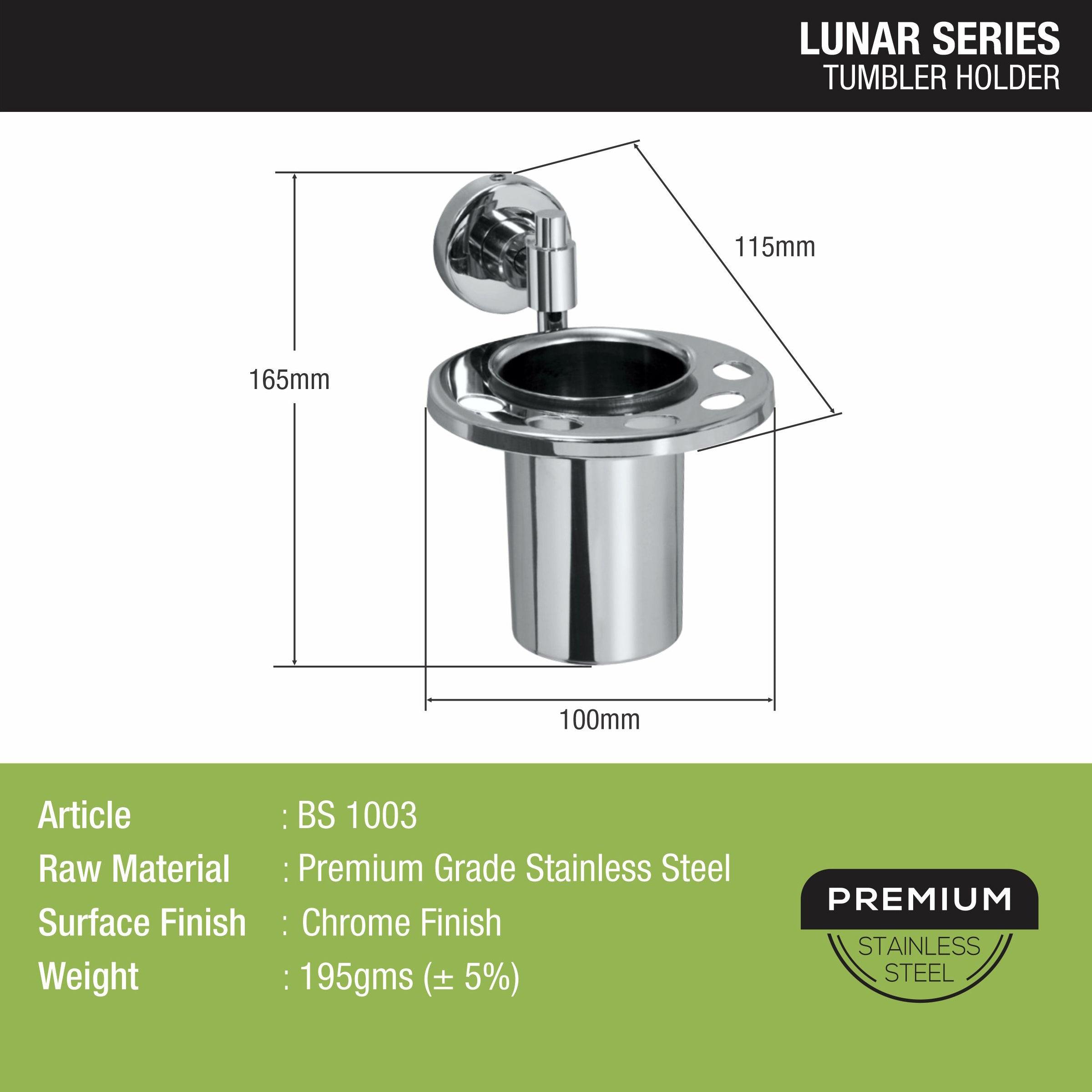 Lunar Tumbler Holder size and dimension