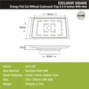 Orange Exclusive Square Flat Cut Floor Drain (6 x 6 Inches) with Hole - LIPKA - Lipka Home