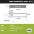 Tile Insert Shower Drain Channel - Black (12 x 5 Inches) - LIPKA - Lipka Home