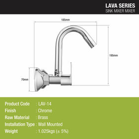 Lava Sink Mixer with Swivel Spout (12 Inches) Brass Faucet - LIPKA - Lipka Home