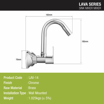 Lava Sink Mixer with Swivel Spout (12 Inches) Brass Faucet - LIPKA - Lipka Home