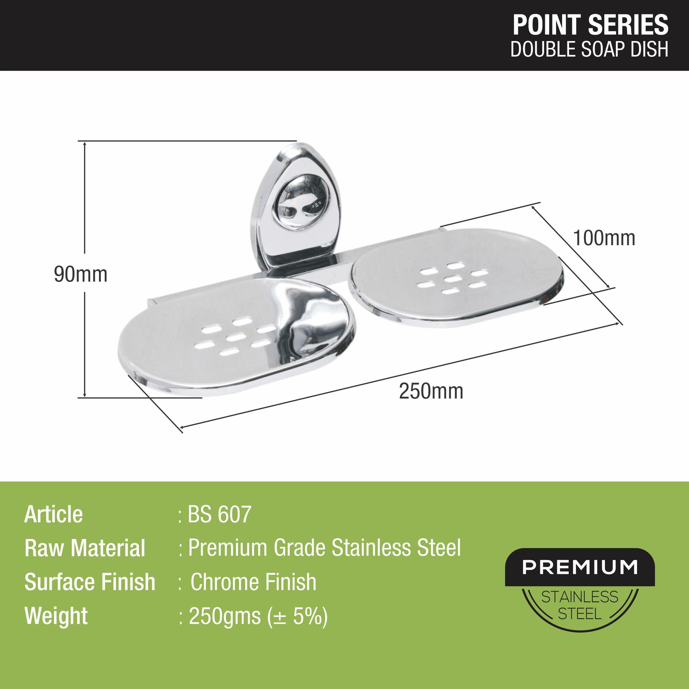 Point Double Soap Dish size and dimension